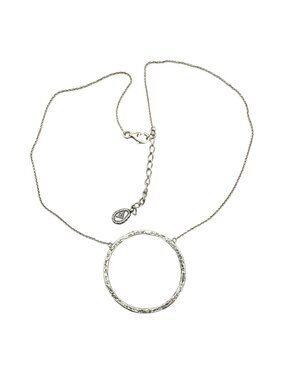 Silpada Womens Necklace N3087 Duomo Hammered Open Circle Pendant